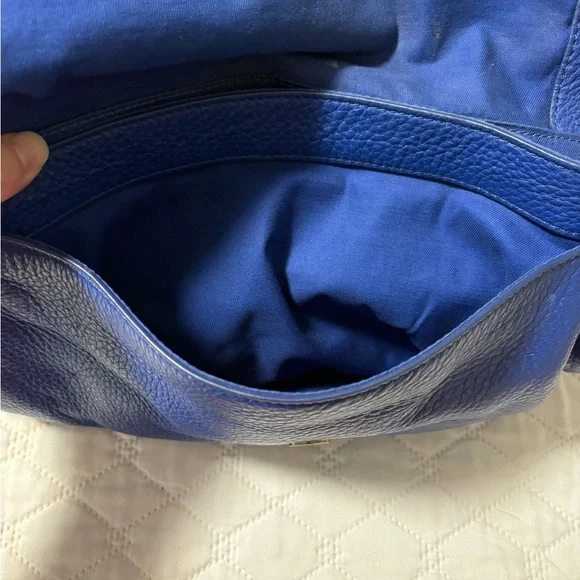 FOSSIL Preston Royal Blue Pebble Grain Leather Flap Crossbody Bag #ZB5875 - Picture 5 of 14